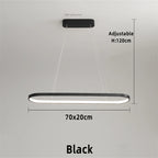 Lámpara colgante LED minimalista con diseño de tira ovalada