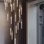Minimalist Gold Copper Pendant Light for Staircase