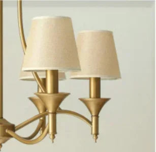 Vintage Copper Iron Pendant Light Gray Green Fabric