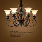 European Luxury Glass Chandelier Iron Frame