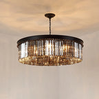 Modern Glass Chandelier LED Ceiling Light Black Gold
