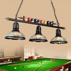 Lámpara colgante de hierro negro industrial con 3 luces