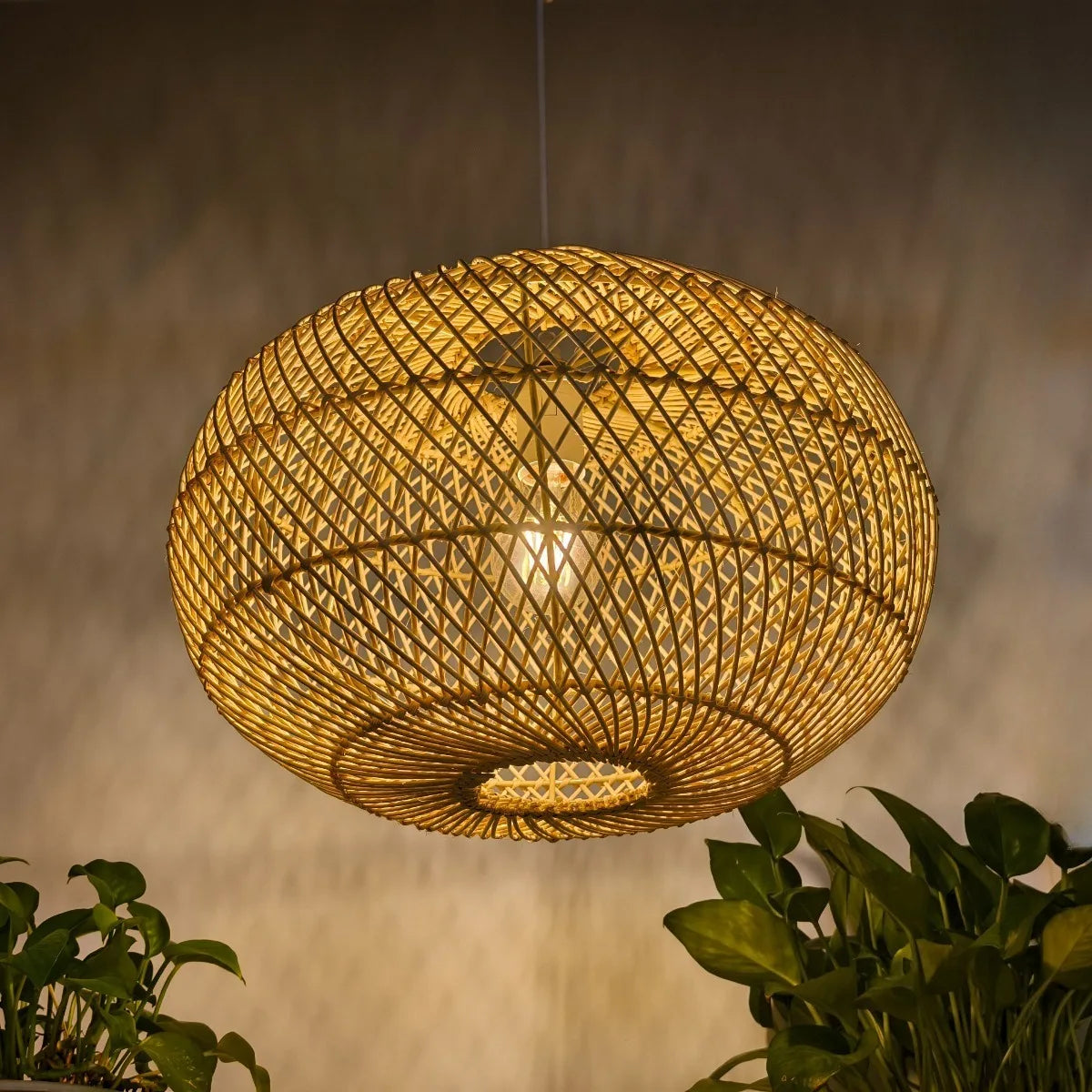 Bohemian Bamboo Rattan Pendant Light for Dining