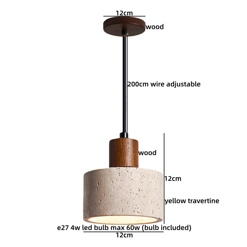 Wabi Sabi Wood Pendant Light for Bedroom