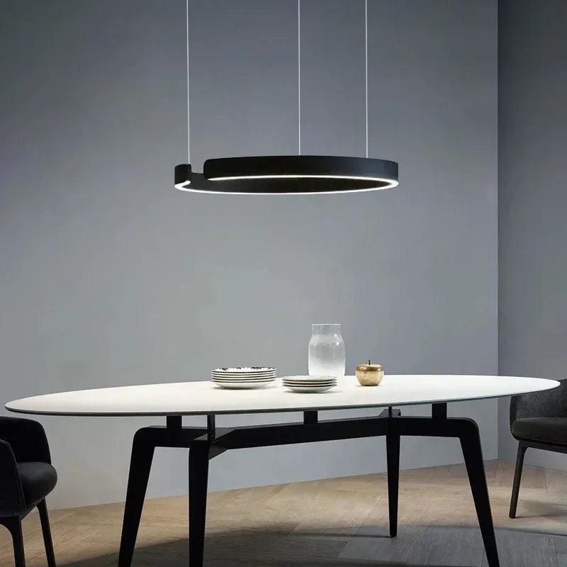Nordic Copper Ring Pendant Light for Dining Room