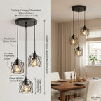 Industrial Iron Pendant Light 3-Head Hanging Lamp