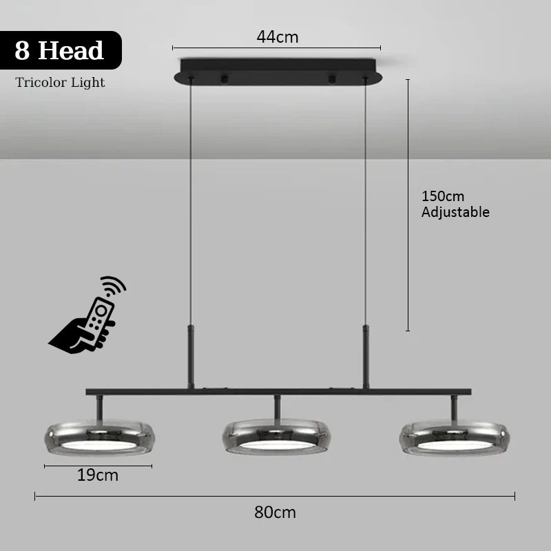 Minimalist Glass Pendant Light with Remote Control