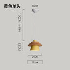 Nordic Wood and Macaron Metal Two Tier Pendant Light for Dining Nook