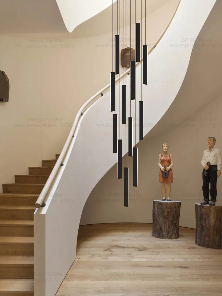 Minimalist Aluminum Pendant Light for Staircase