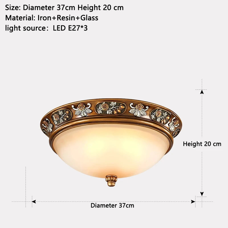 European Retro Iron Resin Pendant Lamp