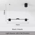 Modern Linear Disc Spotlight Chandelier in Black and Gold for Dining Table
