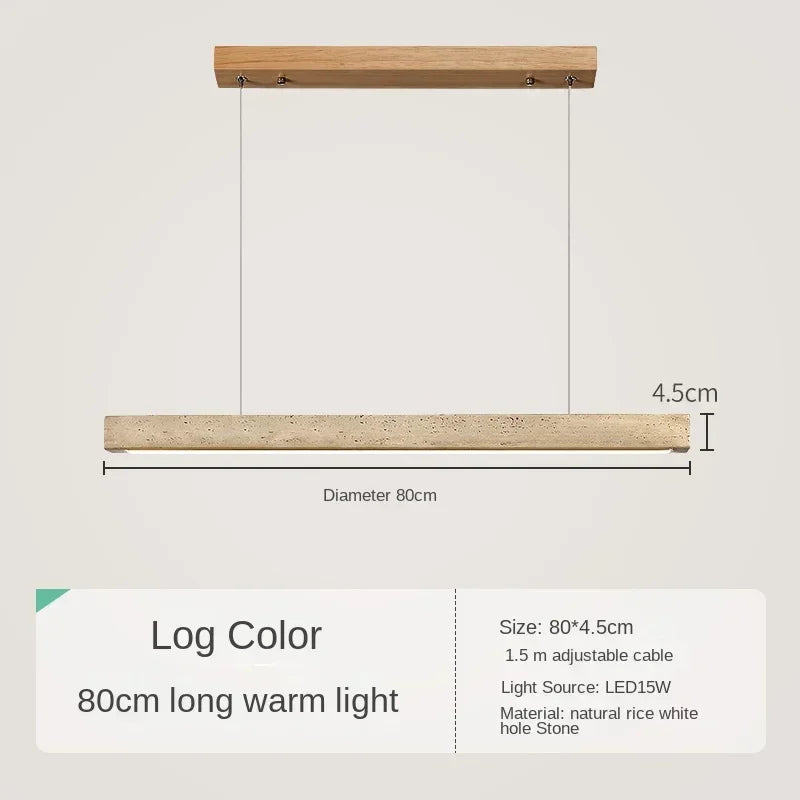 Minimalist Wood Stone Pendant Light for Dining
