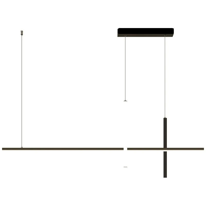 Minimalist Linear Iron Pendant Light for Dining Room