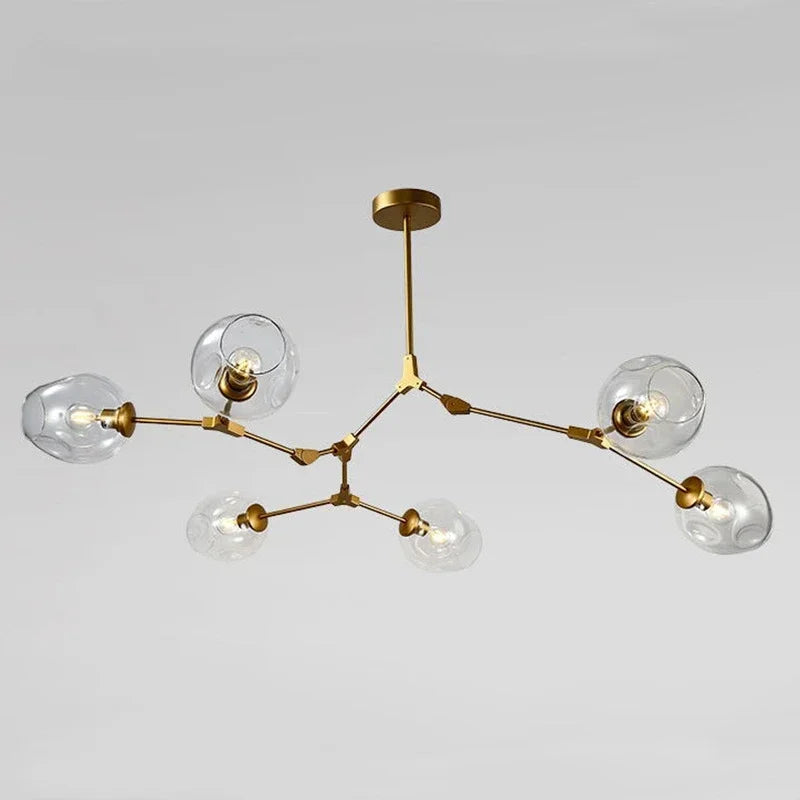 Lámpara Colgante Moderna de Cristal - Lámpara de Techo de 6 Luces