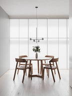 Lámpara colgante minimalista de hierro y cristal para sala de estar