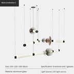 Minimalist Glass Pendant Light with Brass Accents