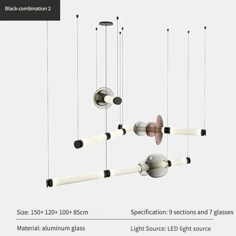 Minimalist Glass Pendant Light with Brass Accents