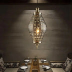 Moroccan Pierced Metal Teardrop Pendant Light for Dining Room and Hallway