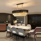 Black Gold Crystal Chandelier Modern Ceiling Light