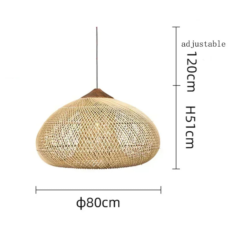 Handwoven Rattan Pendant Light - Bohemian Wabi Sabi