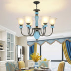 Retro Rustic Ceramic Chandelier Dining Room