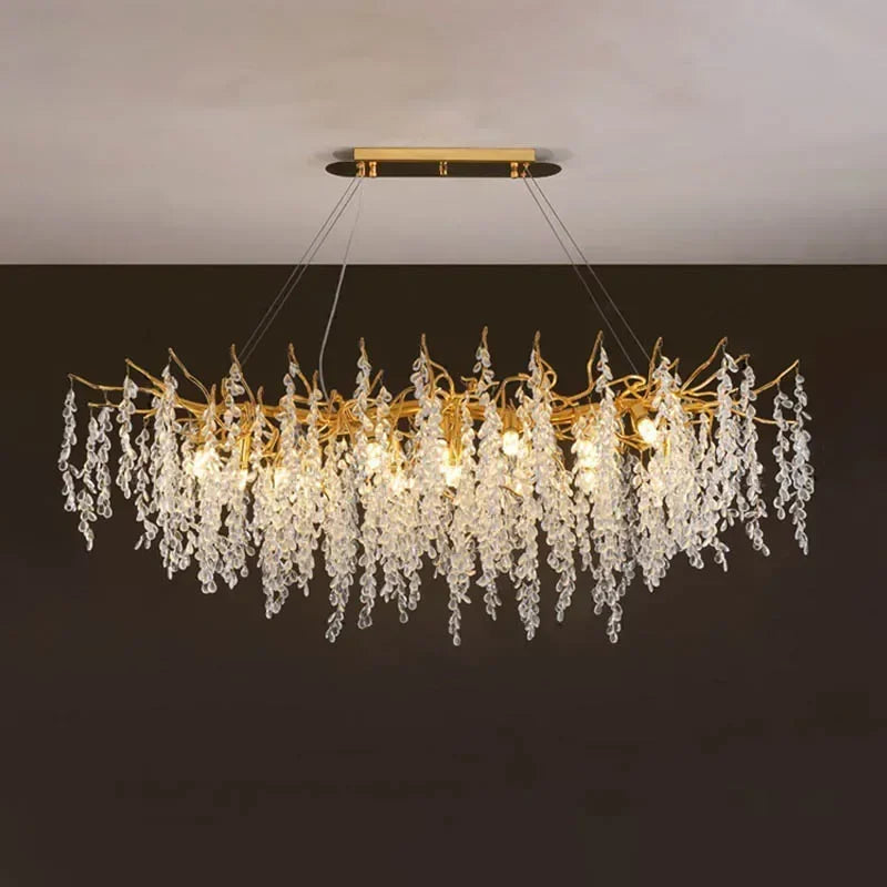 Branch-Shaped Modern Crystal LED Chandelier Pendant Light