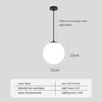 Nordic Glass Ball Pendant Light Brass Iron Hanging Lamp