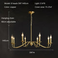 Retro Gold Candle Chandelier for Dining Room