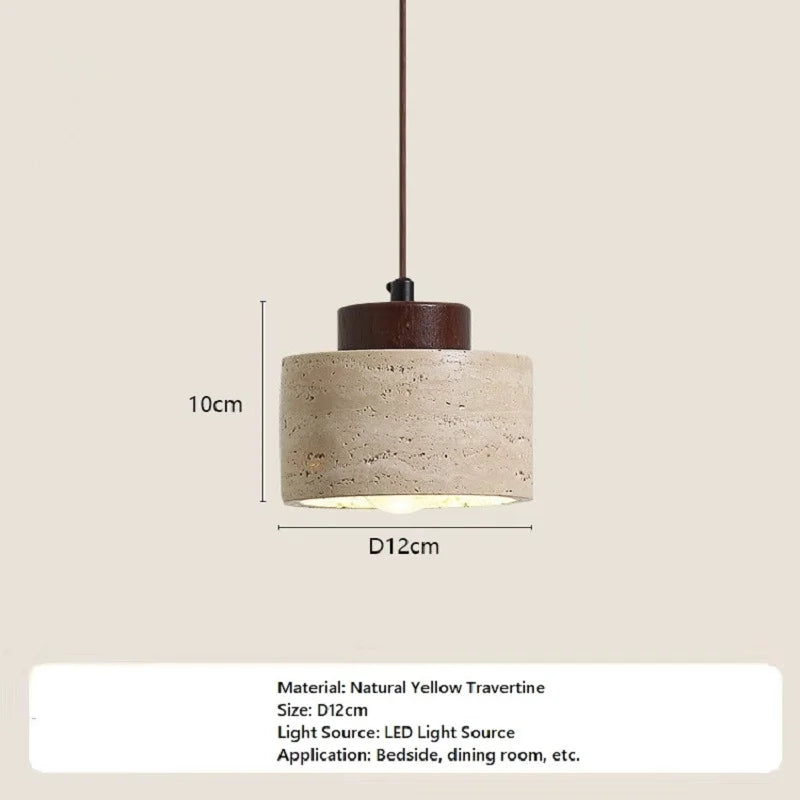 Japanese style Chandelier High Quality Stone Pendant Light Travertine Suspension Ceiling LED Hanging Lamp Kithcen Island Living