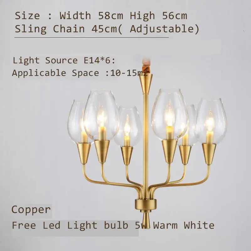 Modern Glass Chandelier Pendant Light