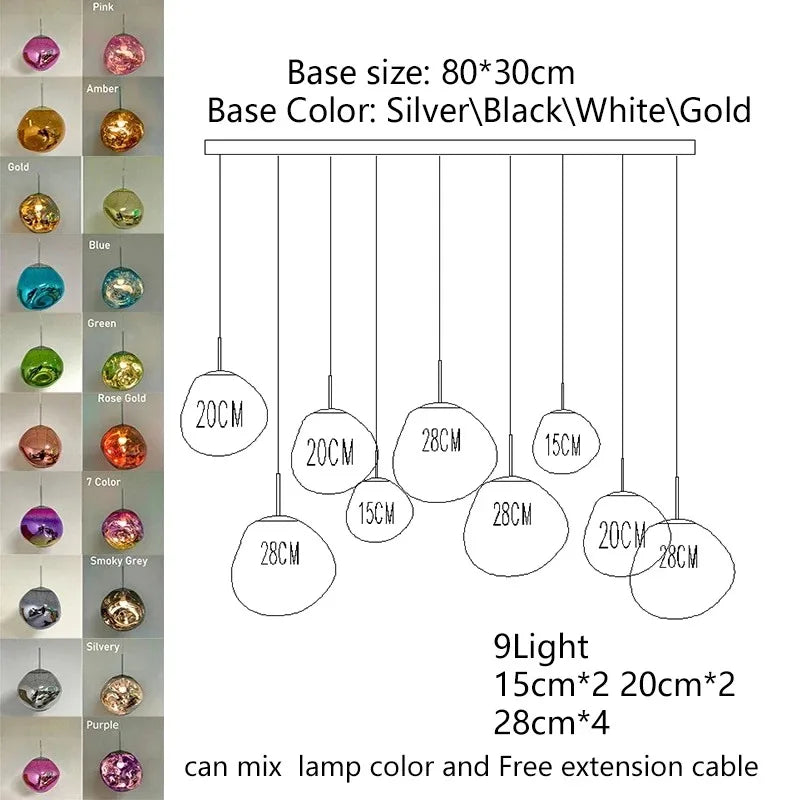 Lámpara Colgante Nórdica de Cristal - Lámpara Colgante Diseño Lava