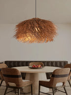 Wabi Sabi Hand Woven Seagrass Pendant Light for Dining Room