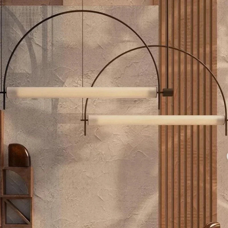 Lámpara Colgante Minimalista de Arco de Hierro para Sala de Estar