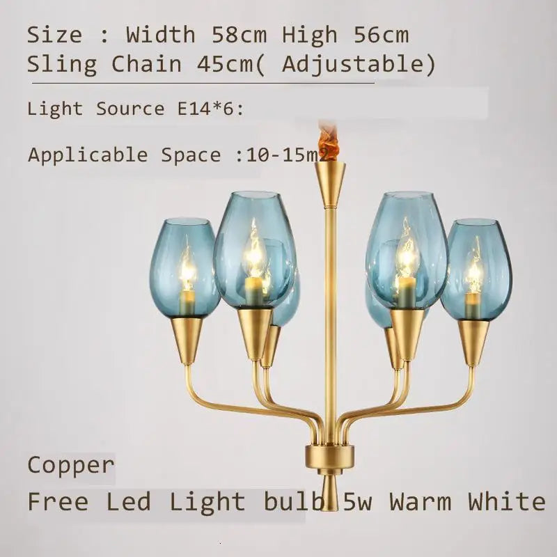 Modern Glass Chandelier Pendant Light