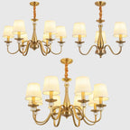 Gold Iron Candle Chandelier Pendant Light