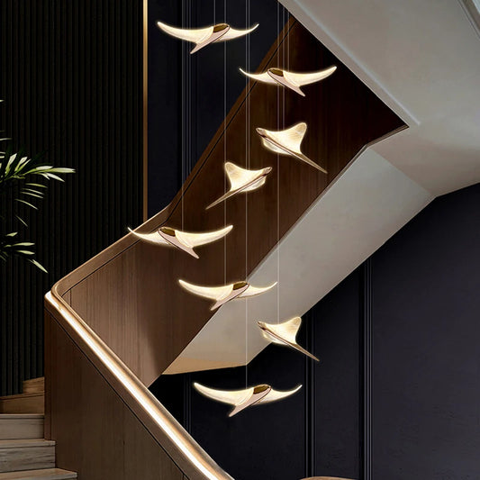 Nordic Acrylic Bird Pendant Light for Stairwell