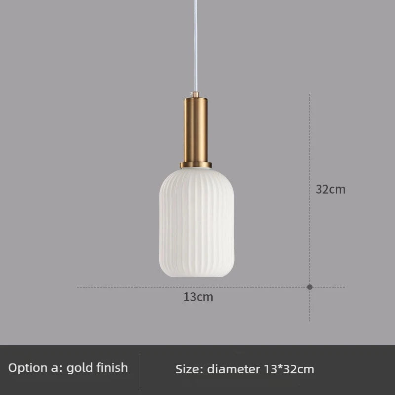 Nordic Glass Pendant Light with Copper Finish