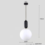 Nordic Glass Ball Pendant Light Brass Iron Hanging Lamp