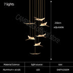 Nordic Acrylic Bird Pendant Light for Stairwell