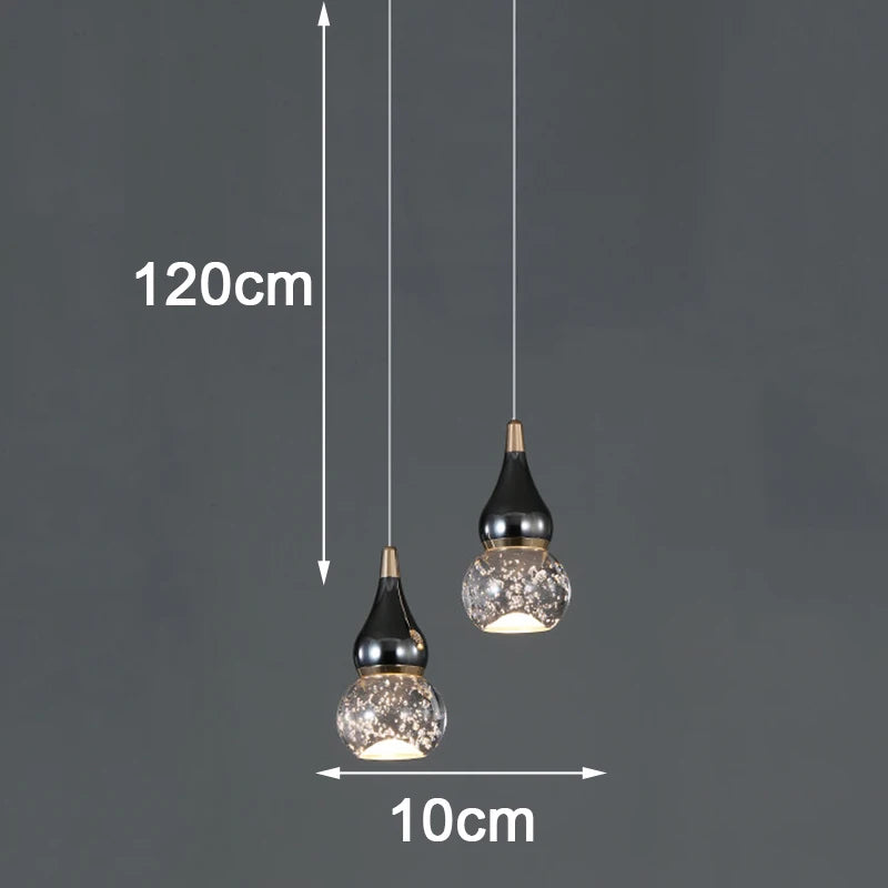 Lámpara colgante de cristal para escaleras y entrada