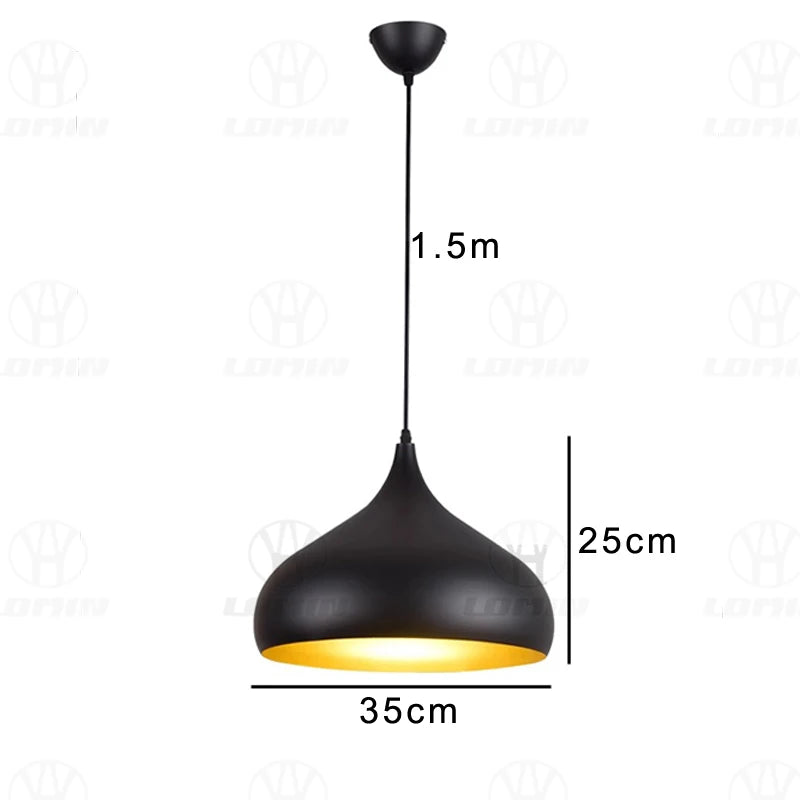 Industrial Black Iron Pendant Light for Dining