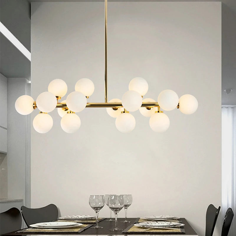 Lámpara colgante nórdica de cristal para comedor