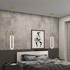 Nordic Iron Pendant Light U-Shaped LED for Bedroom
