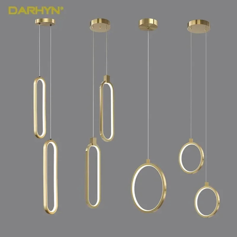 Minimalist Gold Pendant Light for Bedroom & Dining