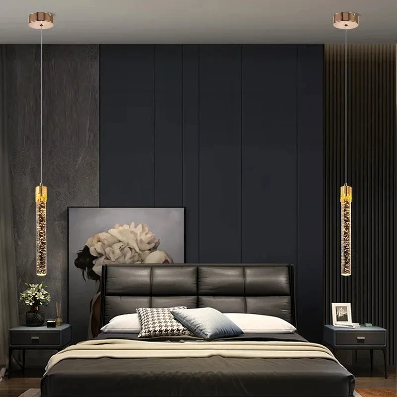 Crystal Glass Pendant Light with LED - Modern Hanging Lamp