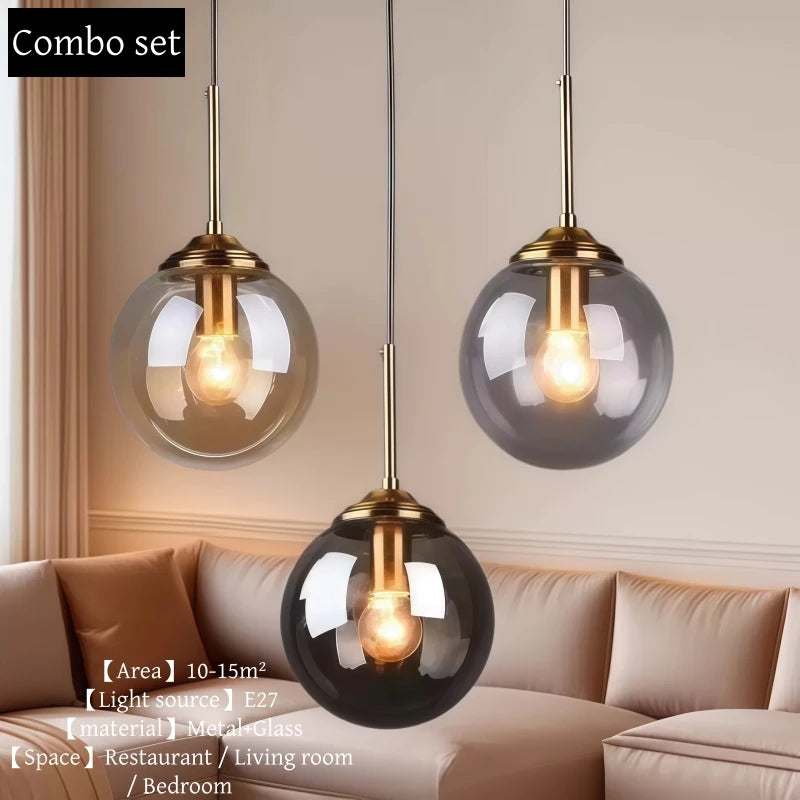 Nordic Glass Pendant Light for Dining Room