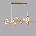 Modern Ring Glass Ball LED Chandelier Iron Frame