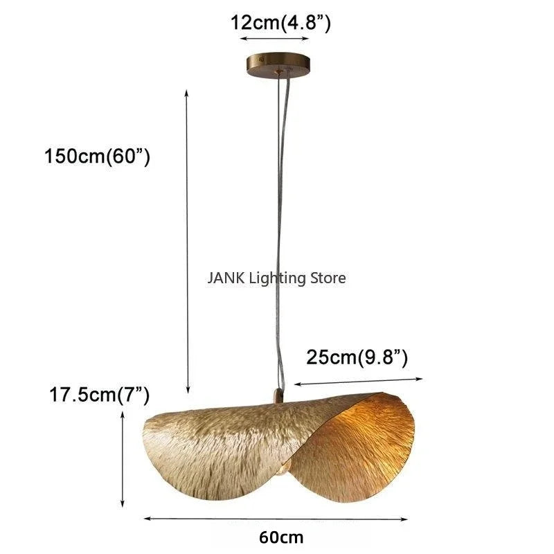 Nordic Brass Pendant Light Lotus Leaf Design