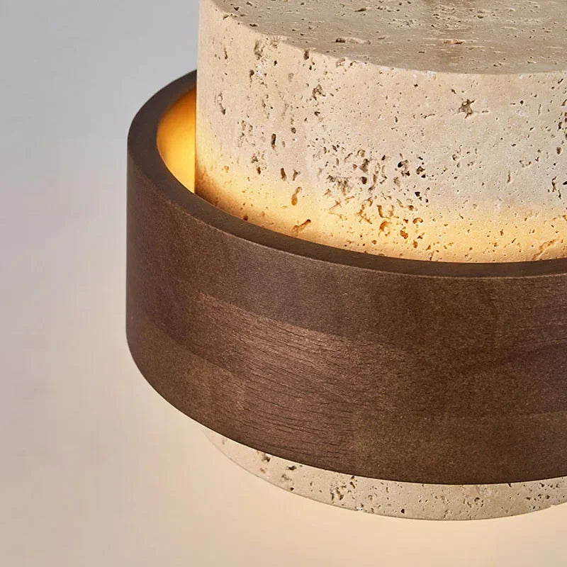Nordic Wood Stone Pendant Light for Dining Room