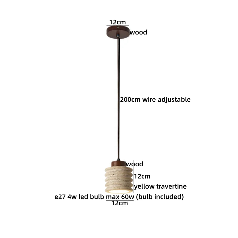 Wabi Sabi Wood Pendant Light for Bedroom